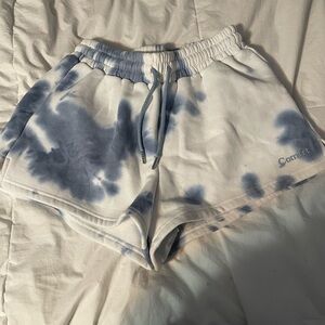 Comfrt Women's Blue Tie-Dye Shorts